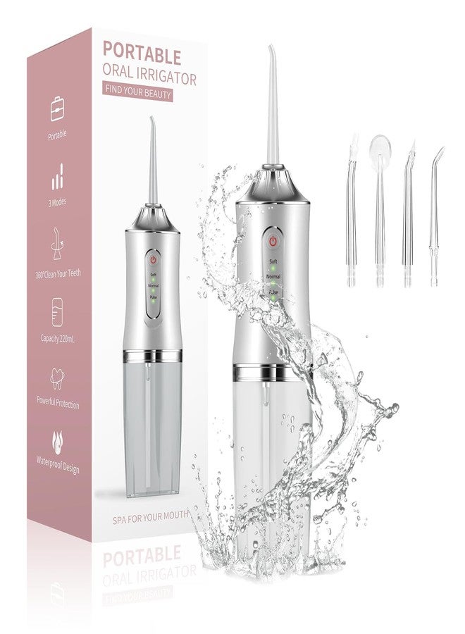 CHEENNY Water Flosser Oral Irrigator with 3 Modes 4 Jets IPX7 | Cordless Waterproof Rechargeable Irrigation Cleaner with 220ml Detachable Water Tank for Teeth Cleaning (Multicolor) (Water Dental Flosser) - Image 1